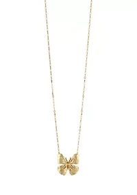 Gold Tone Long Butterfly Pendant Necklace