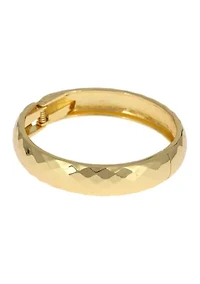 Hinge Gold Tone Bangle Bracelet 