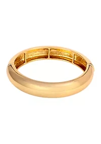 Smooth Gold Tone Stretch Bangle Bracelet