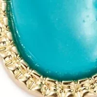 Women's Gold Tone Teal Framed 7 Part Frontal Necklace