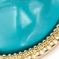 Women's Gold Tone Framed Oval Pendant Necklace