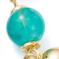 Women's Gold Tone Teal 2 Row Beaded Necklace