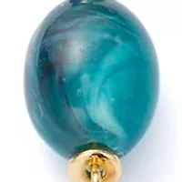 Women's Gold Tone Teal Long Bead Necklace