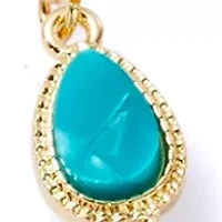 Gold Tone Framed Stones Necklace