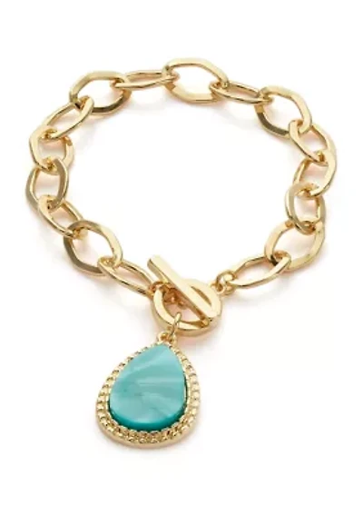 Women's Gold Tone Chain Link Bracelet 