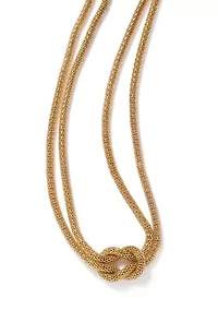 Knot Mesh Gold Tone Necklace