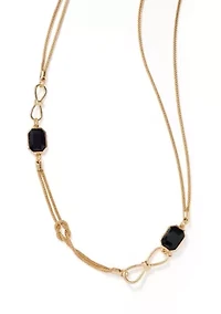 Mesh Chain with Red Stone Link Necklace