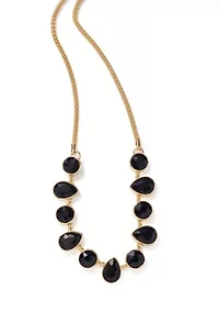 Jet Gold Tone Frontal Necklace