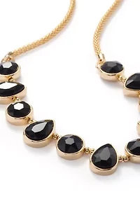 Jet Gold Tone Frontal Necklace