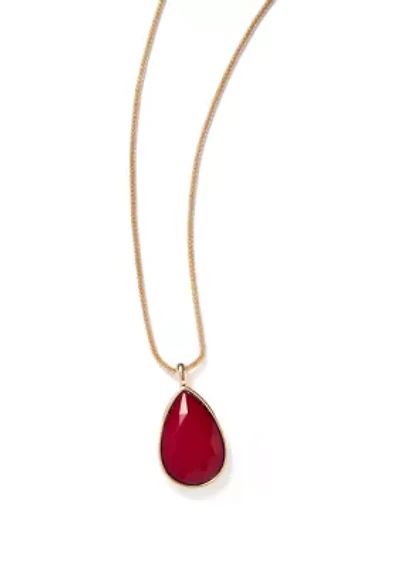 Red Stone Pendant Necklace