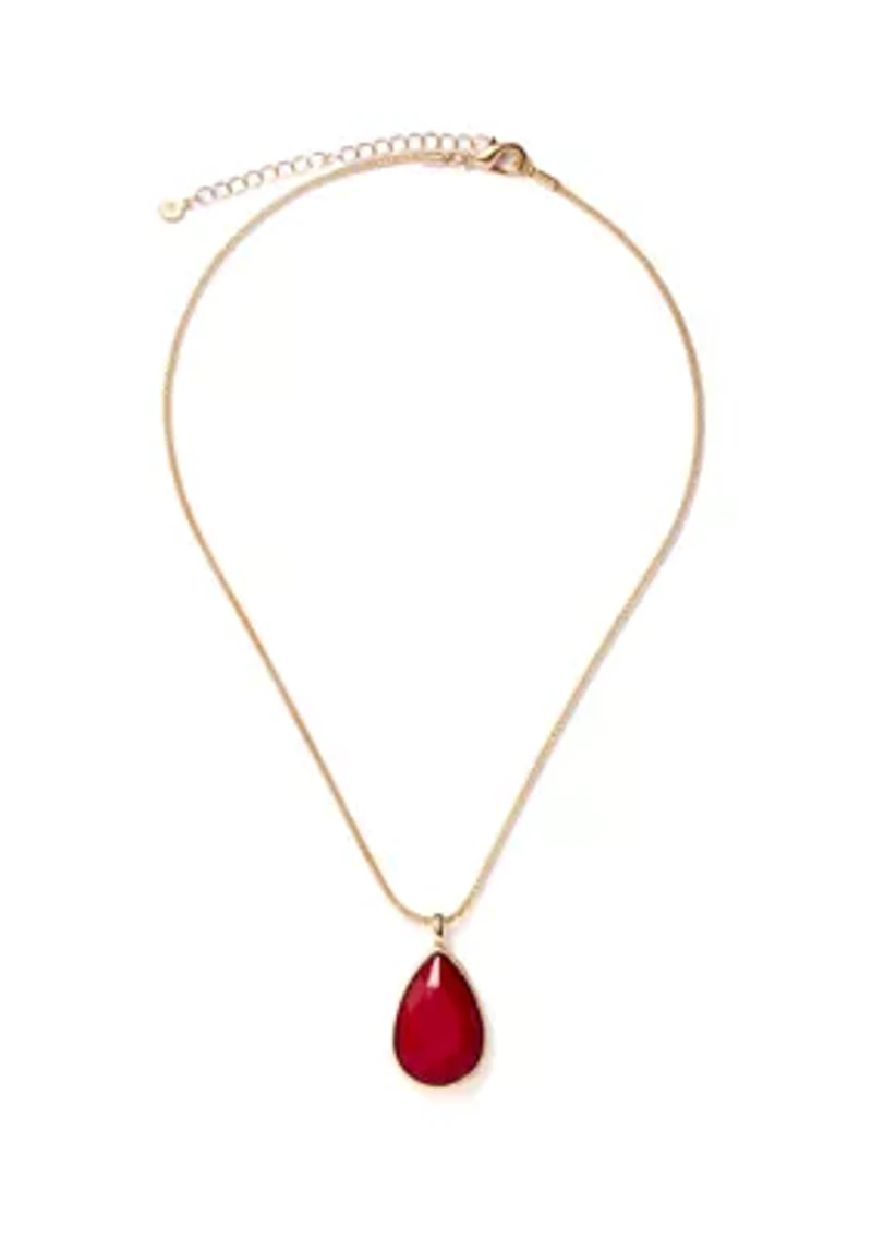 Red Stone Pendant Necklace
