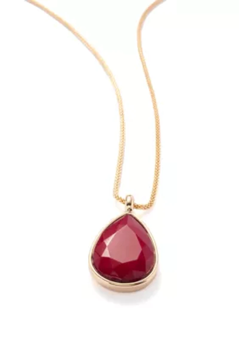 Red Stone Pendant Necklace
