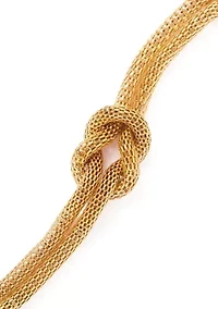 Mesh Knot Gold Tone Bracelet