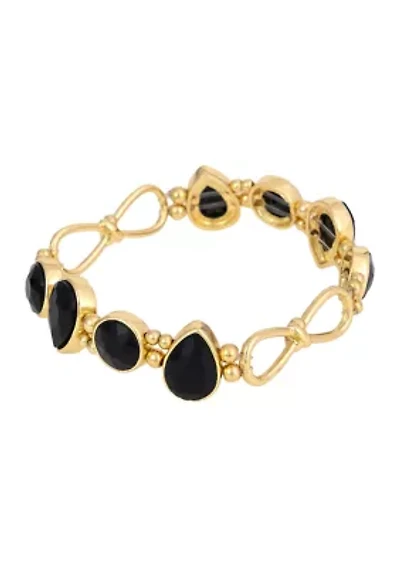 Stone Gold Tone Stretch Bracelet