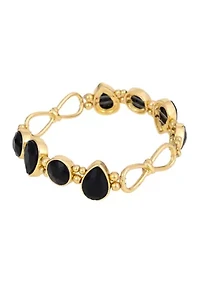 Stone Gold Tone Stretch Bracelet