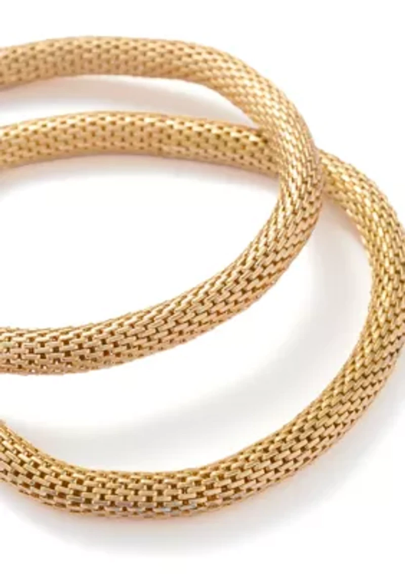 Mesh Gold Tone Stretch Bracelet Set