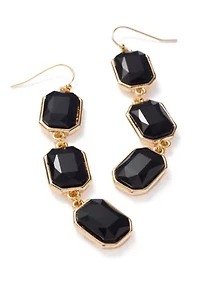 Triple Drop Jet Linear Earrings