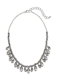 Hematite Beaded Frontal Necklace 