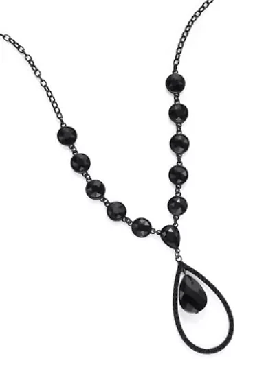 Orbital Jet Tear Drop Pendant Necklace