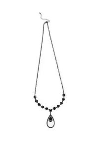 Orbital Jet Tear Drop Pendant Necklace