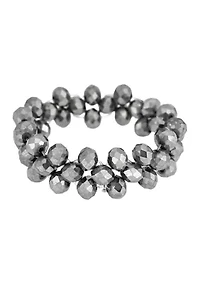 Hematite Woven Bead Stretch Bracelet