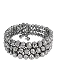 Multi Hematite Beaded Coil Bracelet