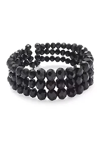 Jet Beaded Cuff Bracelet