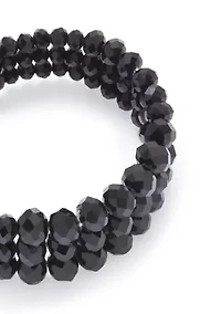 Jet Beaded Cuff Bracelet