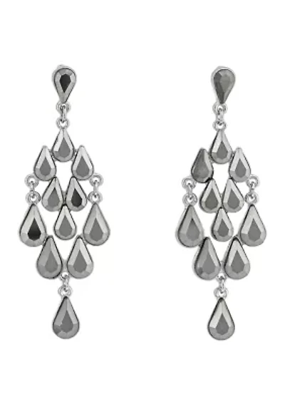 Hematite Stone Chandelier Earrings