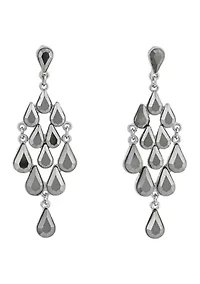 Hematite Stone Chandelier Earrings