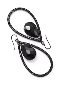 Jet Orbital Teardrop Earrings