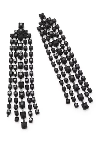 Jet Post Chandelier Earrings