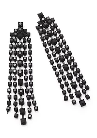 Jet Post Chandelier Earrings