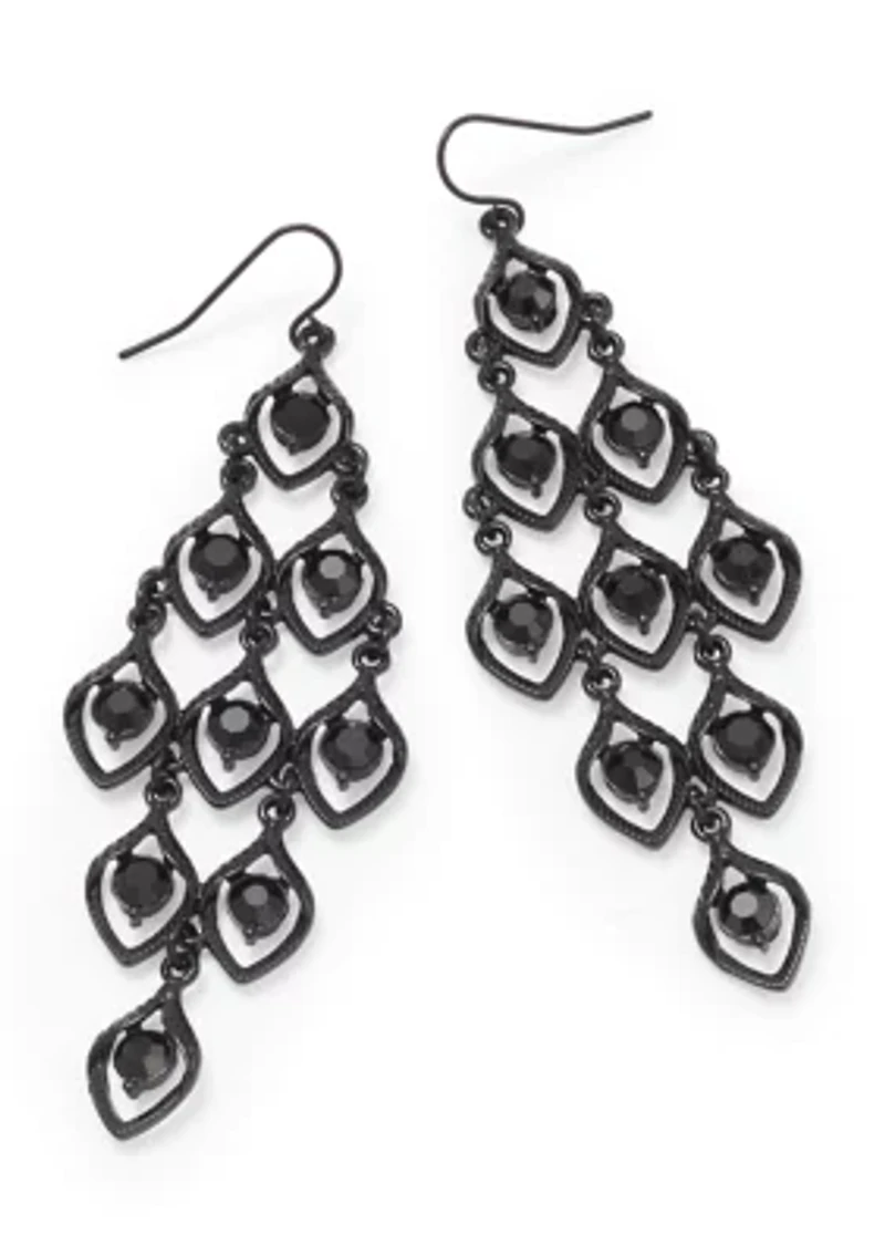 Jet Kite Chandelier Earrings