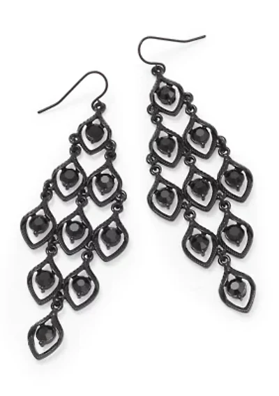 Jet Kite Chandelier Earrings