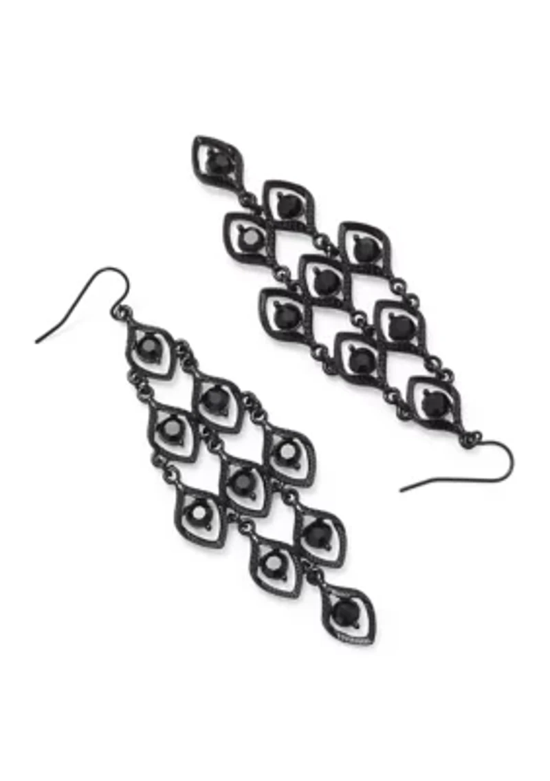 Jet Kite Chandelier Earrings