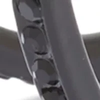 Jet Stone Pave Hoop Earrings