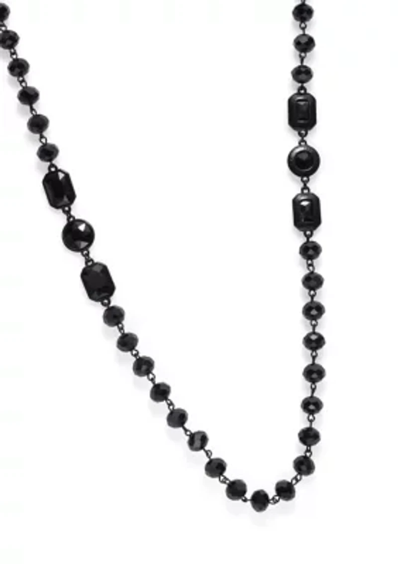 Jet Long Station Necklace