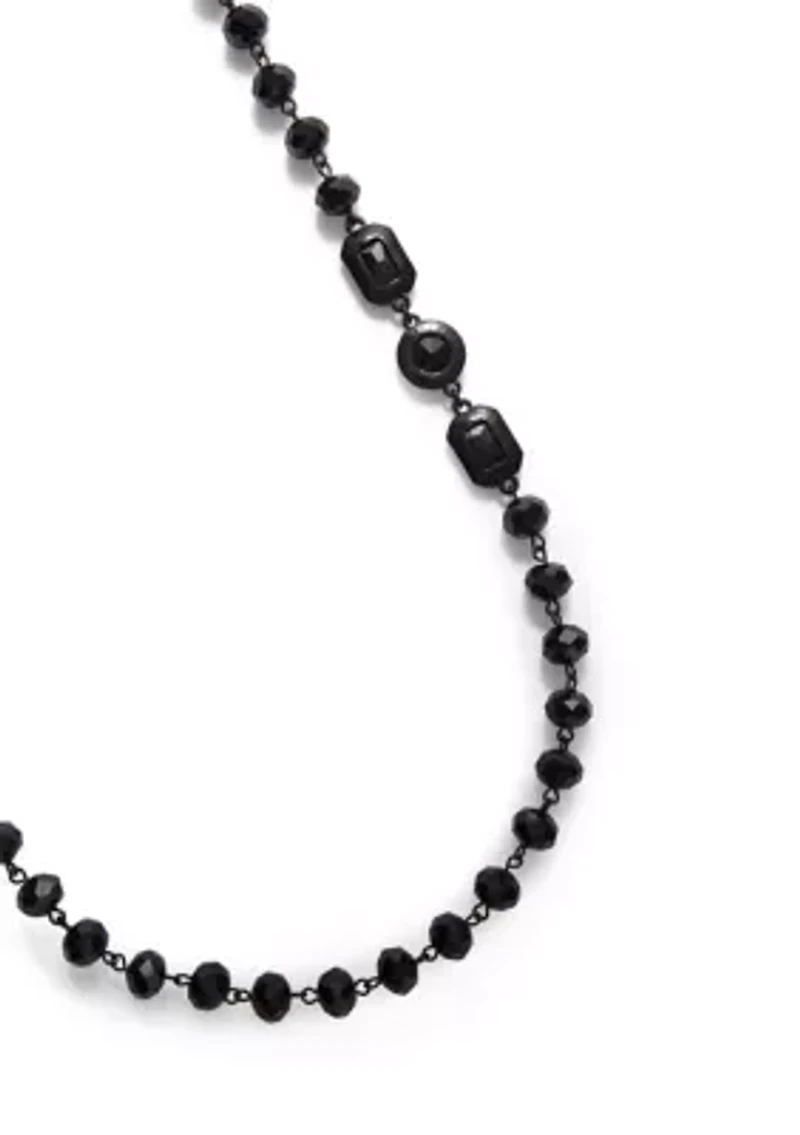 Jet Long Station Necklace