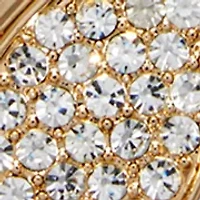 Crystal Gold Tone Orbital Pendant Necklace 