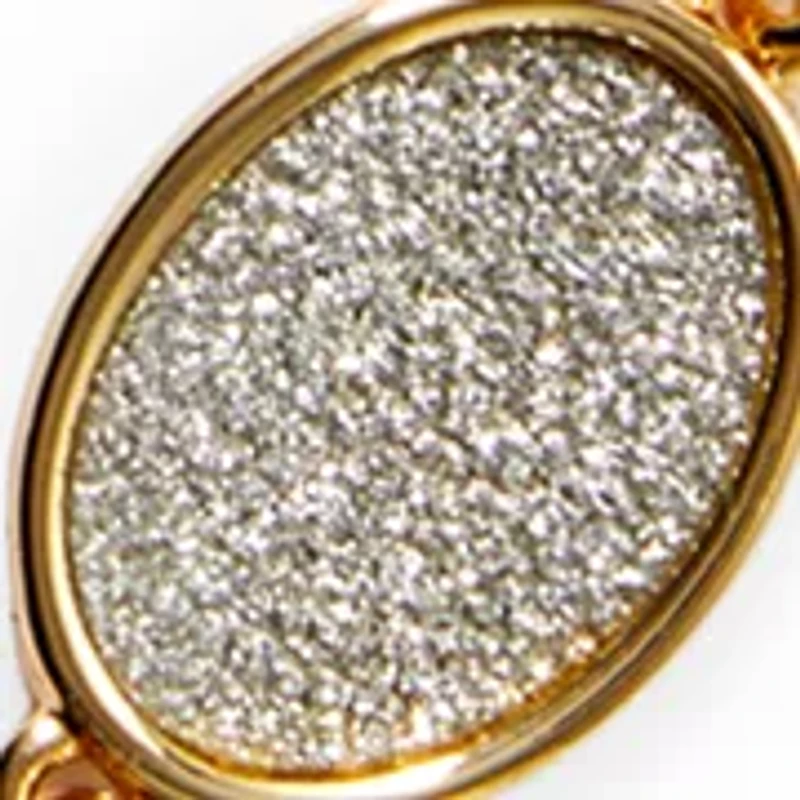 Long Crystal Station Disc Gold Tone Necklace