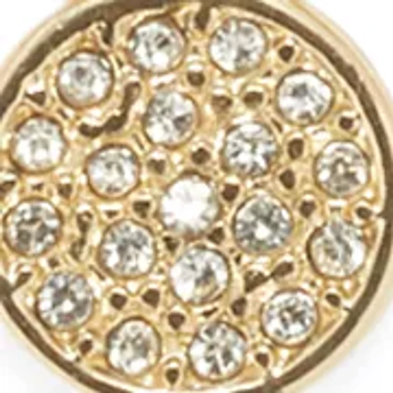 Fringe Crystal Disc Hoop Earrings