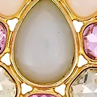 Multi Pastel Stone Cluster Pendant Necklace