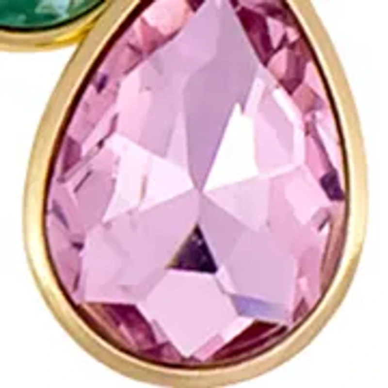 Pastel Crystal Pendant Link Chain Necklace