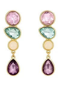  Four Multi Shape Pastel Stone Drop Earrings