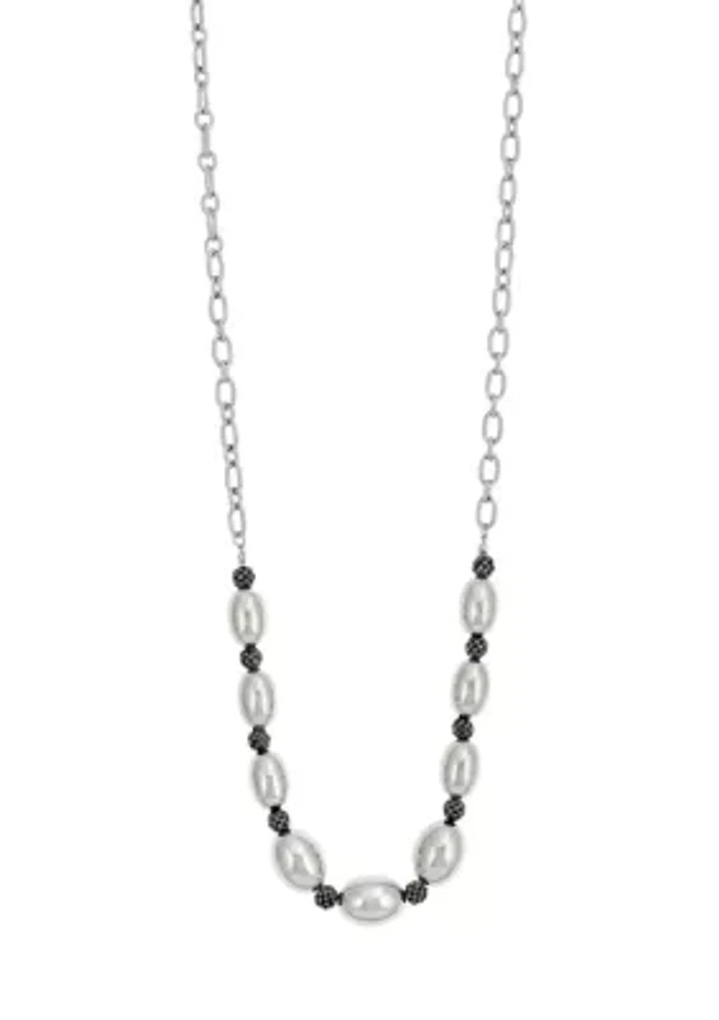 Long Oval Bead Necklace