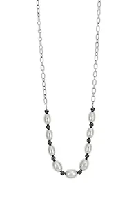 Long Oval Bead Necklace