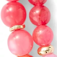 Pink Beaded Layered Frontal Necklace