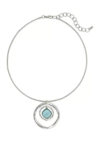 Aqua Orbital Pendant Necklace