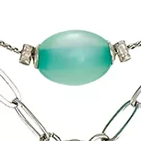 Layered Aqua Beaded Teardrop Pendant Necklace